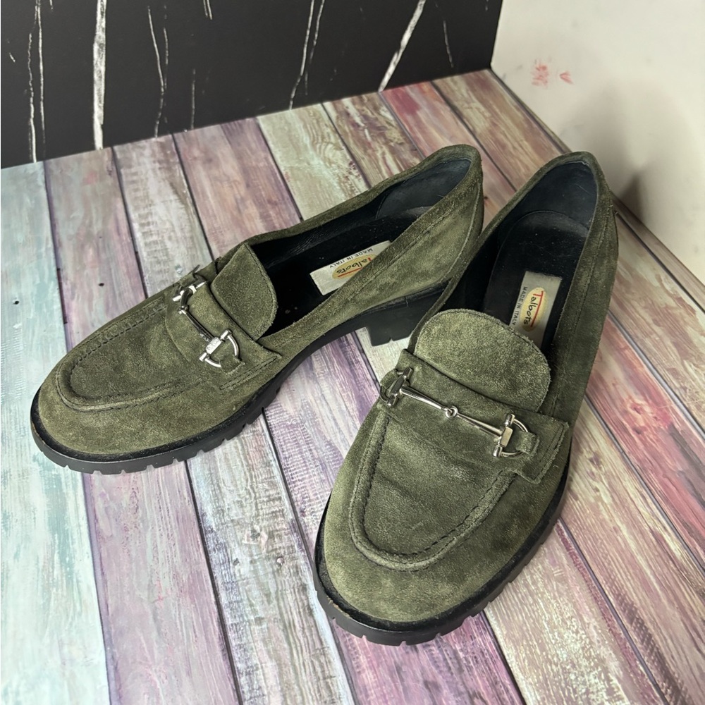 Talbots Olive Suede Loafers